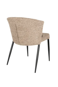 Chaise en tissu marron et métal noir Georgia - Dutchbone