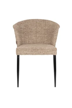 Chaise en tissu marron et métal noir Georgia - Dutchbone