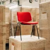 Chaise en tissu noir et acier chromé DSC 106 - Anonima Castelli