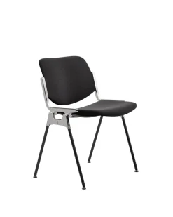 Chaise en tissu noir et acier chromé DSC 106 - Anonima Castelli