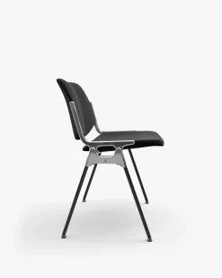 Chaise en tissu noir et acier chromé DSC 106 - Anonima Castelli