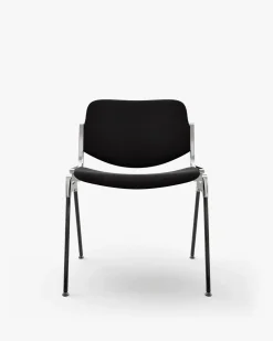 Chaise en tissu noir et acier chromé DSC 106 - Anonima Castelli