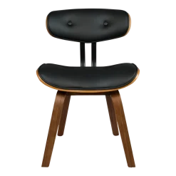 Chaise en tissu noir et bois de frêne Blackwood - Dutchbone