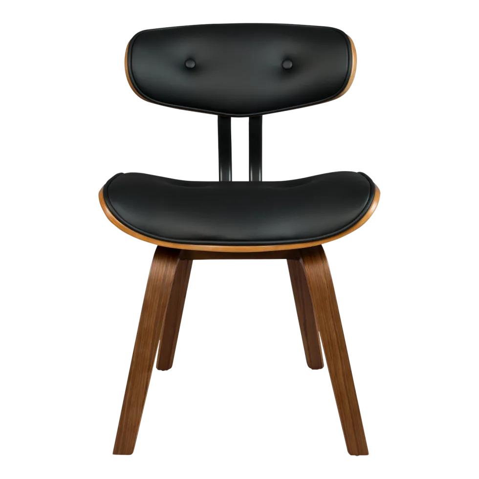 Chaise en tissu noir et bois de frêne Blackwood - Dutchbone