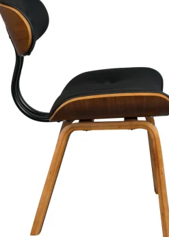 Chaise en tissu noir et bois de frêne Blackwood - Dutchbone