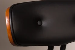 Chaise en tissu noir et bois de frêne Blackwood - Dutchbone