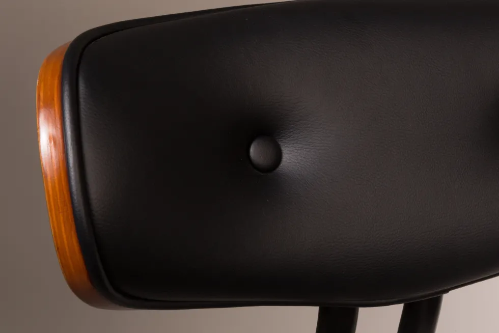 Chaise en tissu noir et bois de frêne Blackwood - Dutchbone