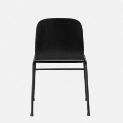 Chaise en tissu noir et cadre noir Touchwood - Hem