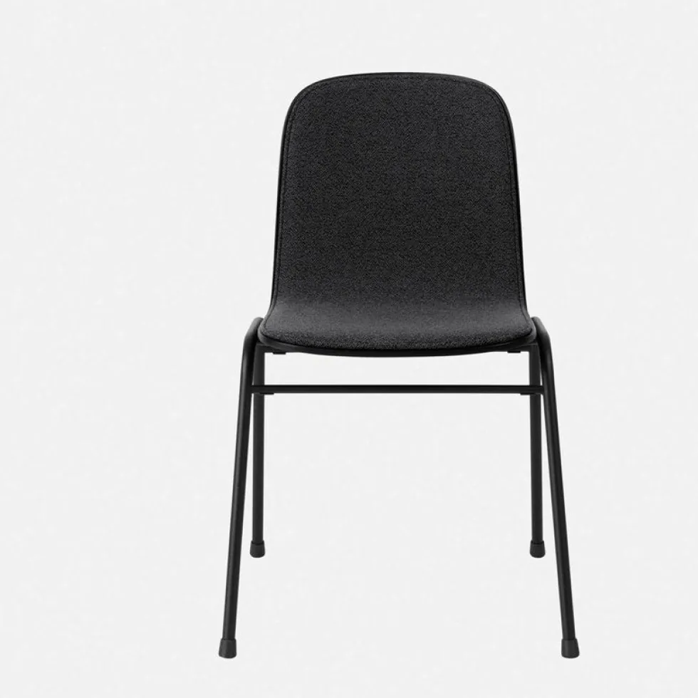 Chaise en tissu noir et cadre noir Touchwood - Hem