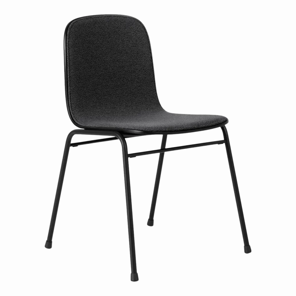 Chaise en tissu noir et cadre noir Touchwood - Hem