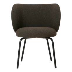 Chaise en tissu noir sur pieds noirs 69 x 69 cm Rico - Ferm Living