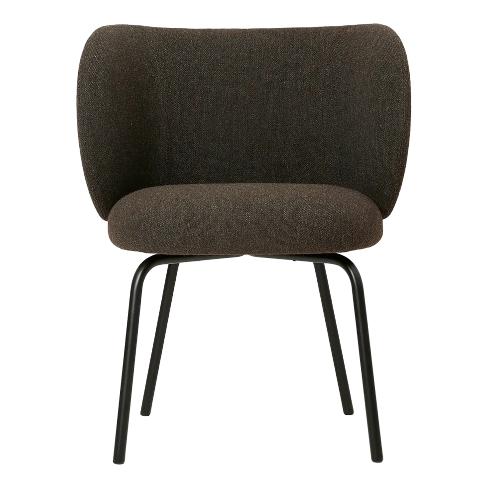 Chaise en tissu noir sur pieds noirs 69 x 69 cm Rico - Ferm Living