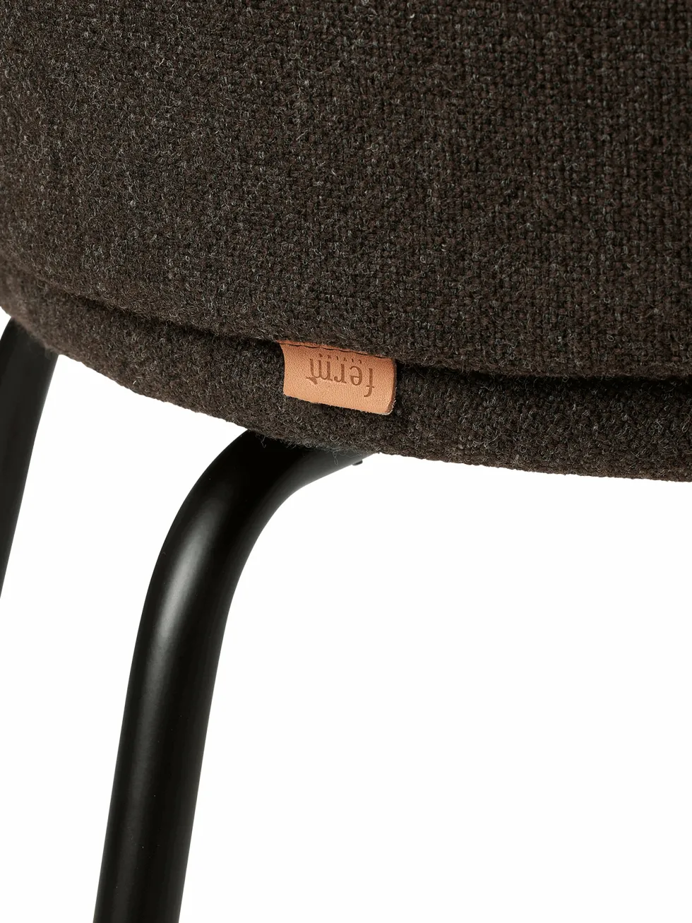 Chaise en tissu noir sur pieds noirs 69 x 69 cm Rico - Ferm Living