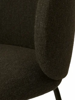 Chaise en tissu noir sur pieds noirs 69 x 69 cm Rico - Ferm Living