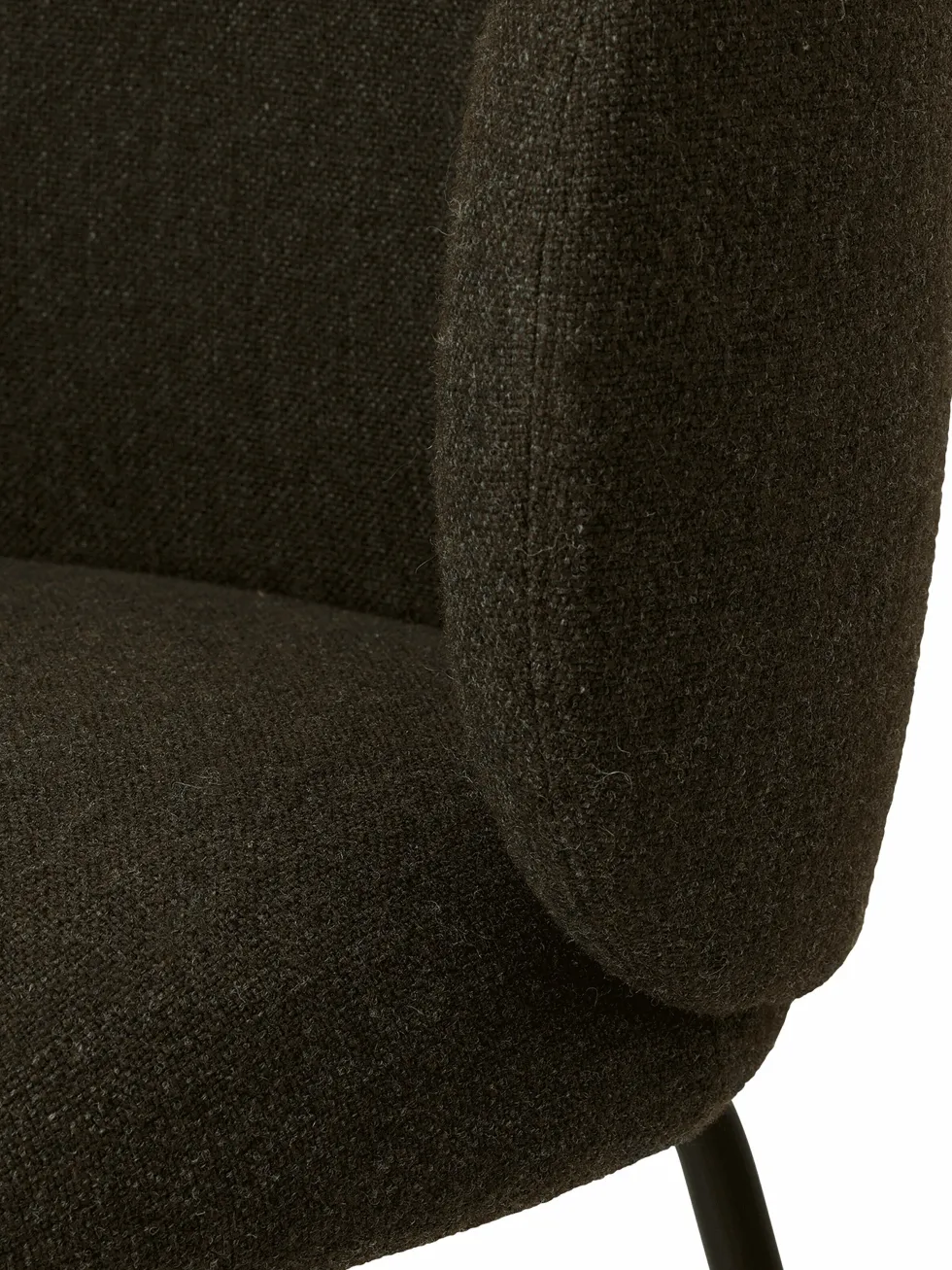 Chaise en tissu noir sur pieds noirs 69 x 69 cm Rico - Ferm Living