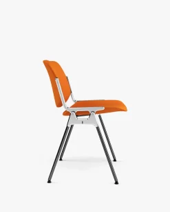Chaise en tissu orange et acier chromé DSC 106 - Anonima Castelli