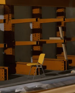 Chaise en tissu rouge et acier chromé DSC 106 - Anonima Castelli