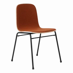 Chaise en tissu rouge et cadre noir Touchwood - Hem