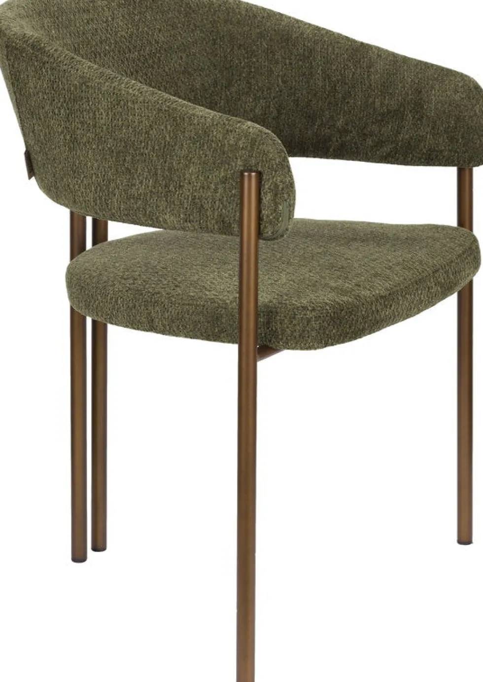 Chaise en tissu vert et acier bronze Naida - Dutchbone