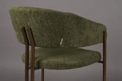 Chaise en tissu vert et acier bronze Naida - Dutchbone