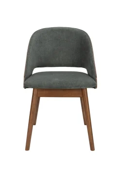Chaise en tissu vert et bois d'hévéa Velore - Dutchbone