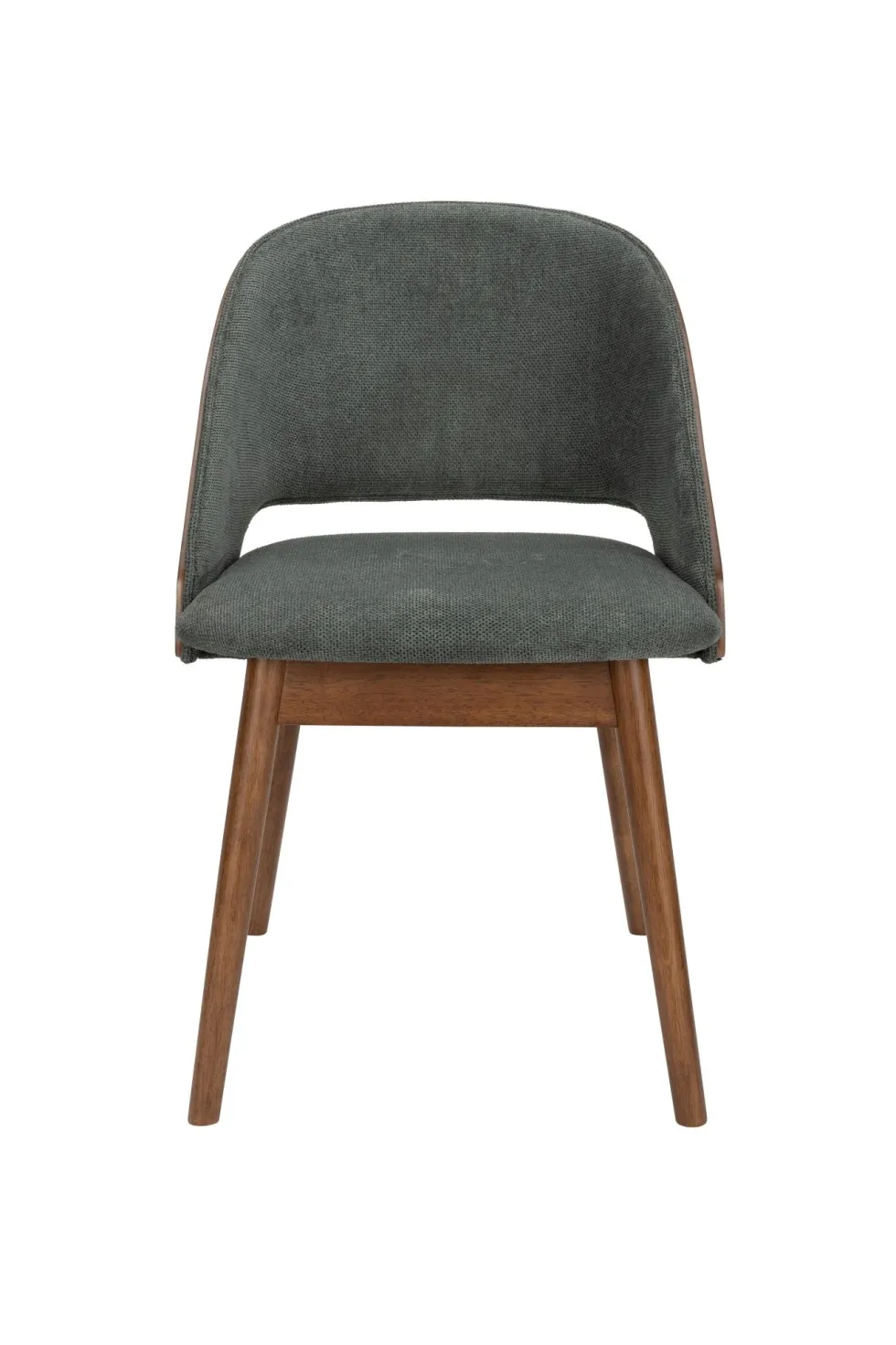 Chaise en tissu vert et bois d'hévéa Velore - Dutchbone