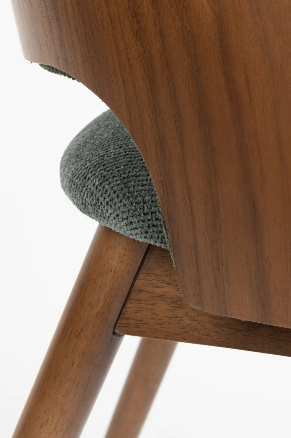 Chaise en tissu vert et bois d'hévéa Velore - Dutchbone