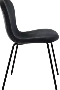 Chaise en velours côtelé anthracite Daia - Pomax