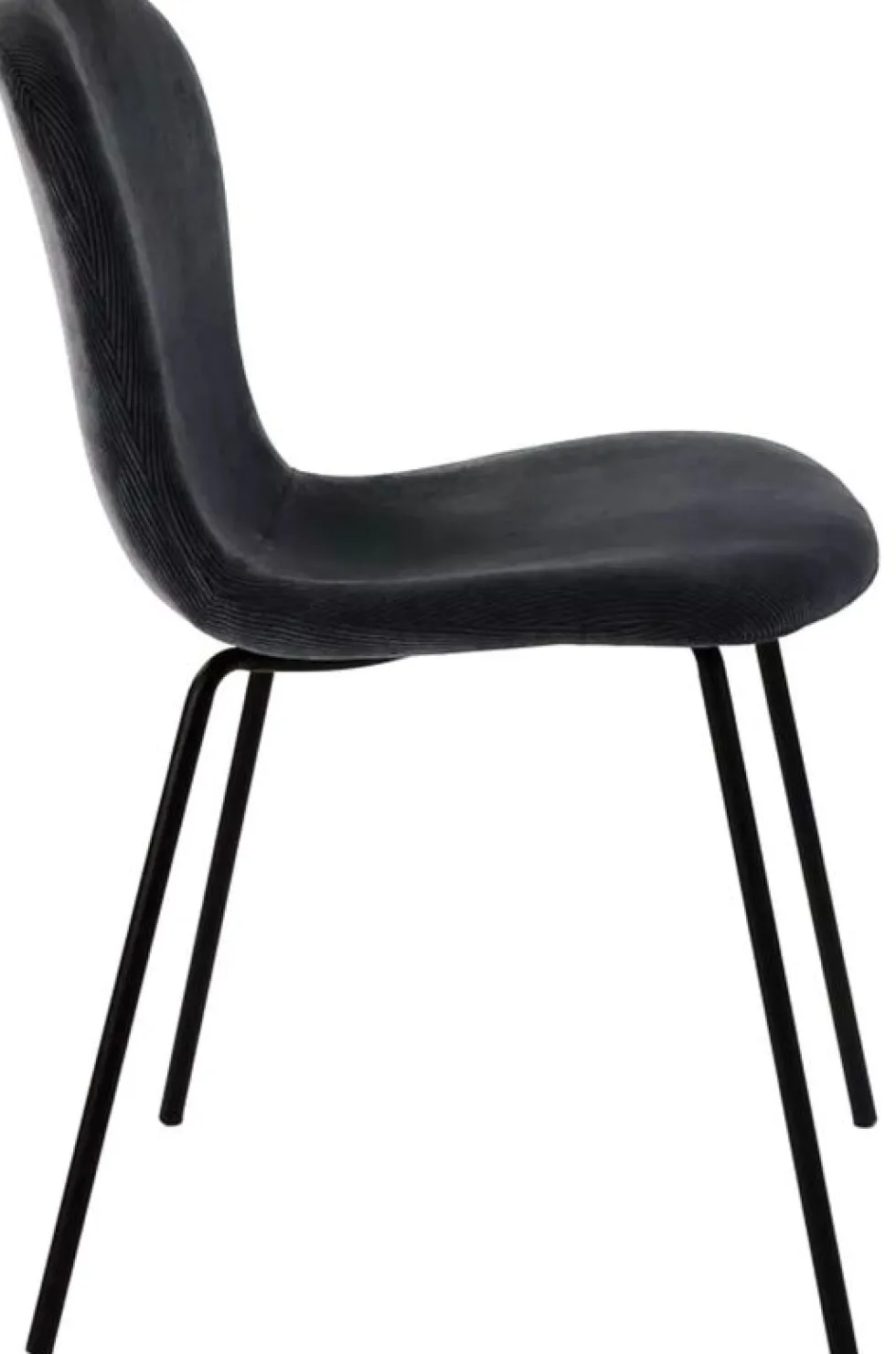 Chaise en velours côtelé anthracite Daia - Pomax