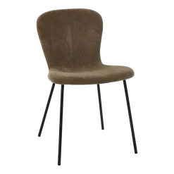 Chaise en velours côtelé bronze Daia - Pomax