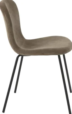 Chaise en velours côtelé bronze Daia - Pomax
