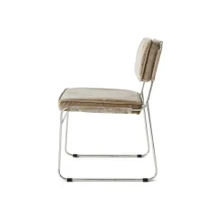 Chaise en velours marron et acier chromé Endless - HKLiving