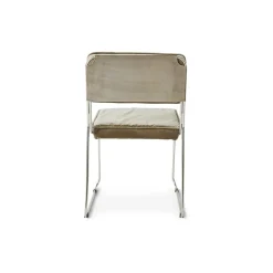 Chaise en velours marron et acier chromé Endless - HKLiving