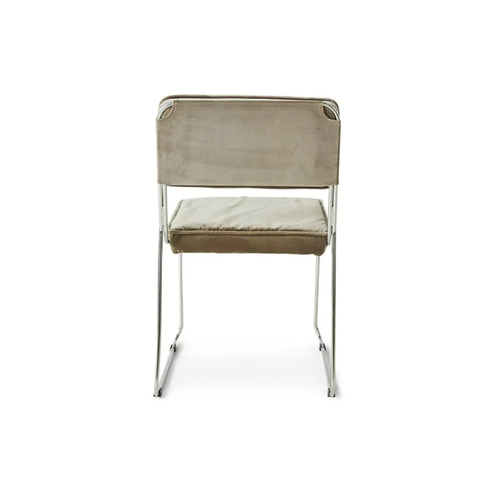 Chaise en velours marron et acier chromé Endless - HKLiving