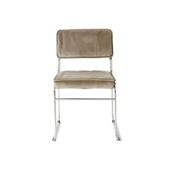 Chaise en velours marron et acier chromé Endless - HKLiving
