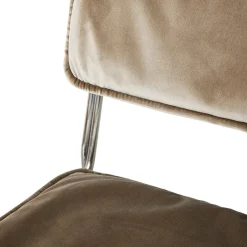 Chaise en velours marron et acier chromé Endless - HKLiving