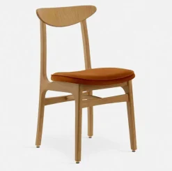 Chaise en velours sierra et frêne foncé 52 x 45 Série 200-190 Mix - 366 Concept