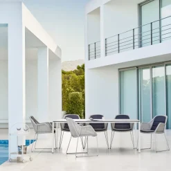 Chaise grise avec coussin écru Breeze - Cane-Line