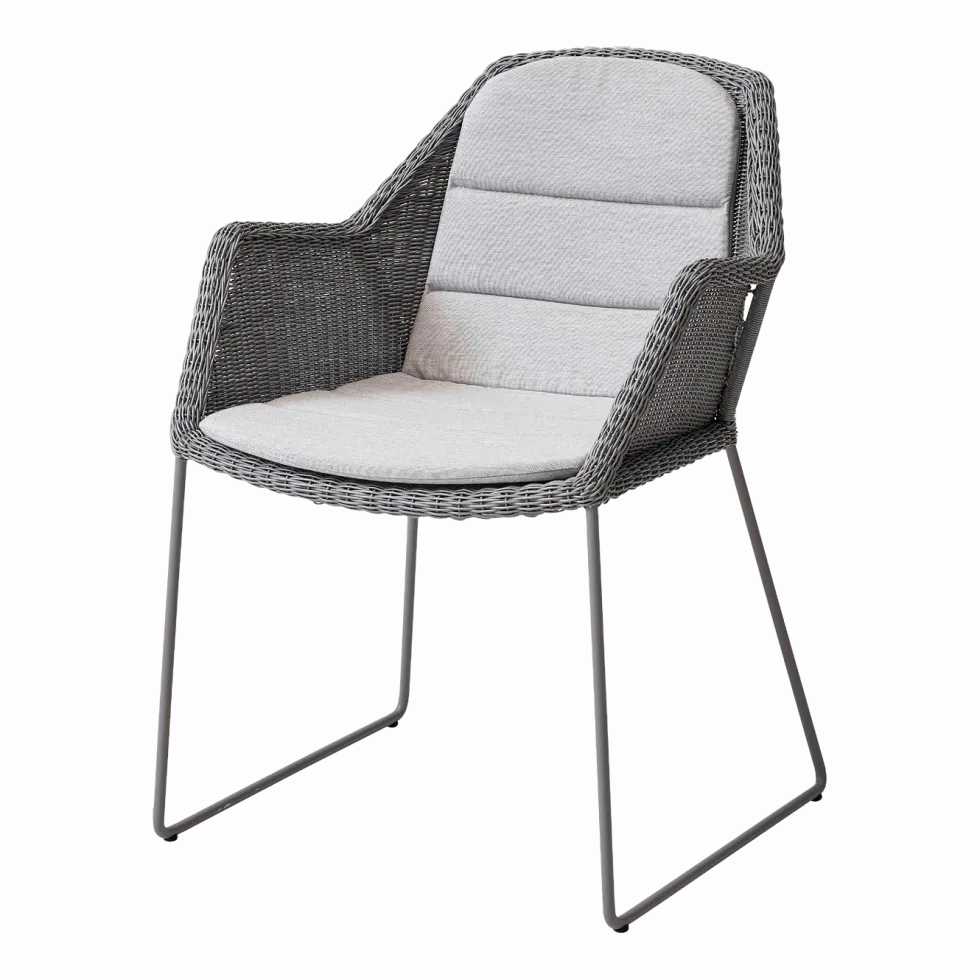 Chaise grise avec coussin écru Breeze - Cane-Line