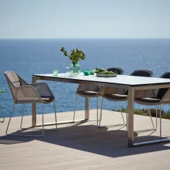 Chaise grise avec coussin noir Breeze - Cane-Line