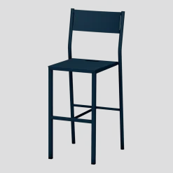 Chaise haute en acier mat denim 99 cm Take - Matière Grise