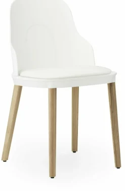 Chaise à l'assise en cuir blanc et au pietement en chêne Allez blanc - Normann Copenhagen