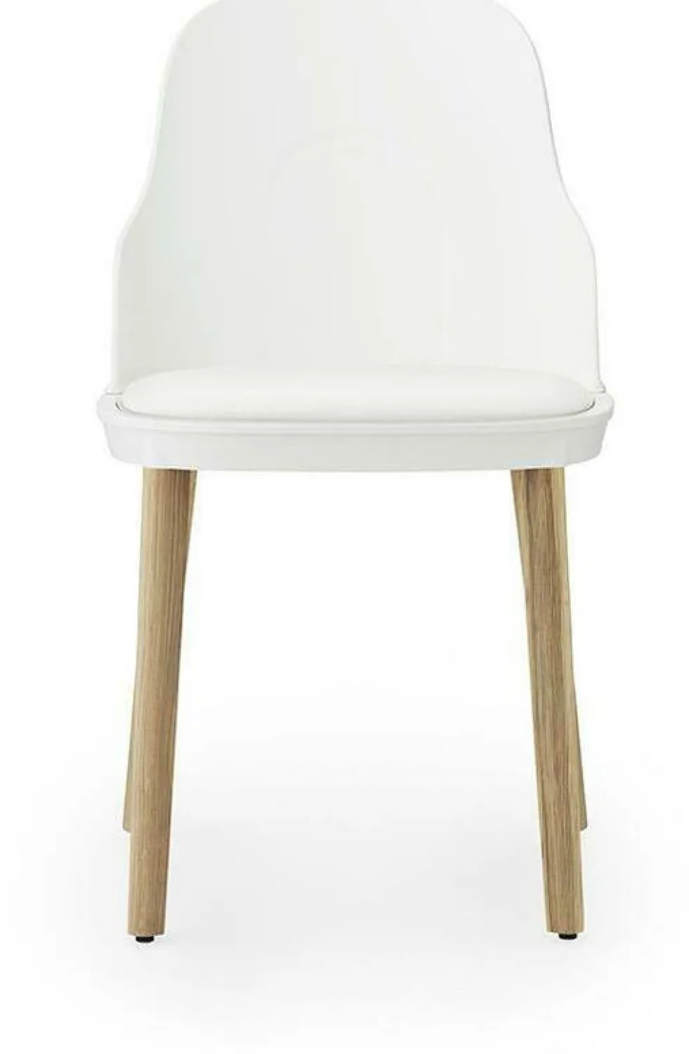 Chaise à l'assise en cuir blanc et au pietement en chêne Allez blanc - Normann Copenhagen