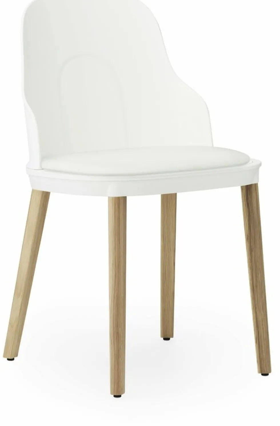 Chaise à l'assise en tissu canvas blanc et au piètement en chêne Allez blanc - Normann Copenhagen