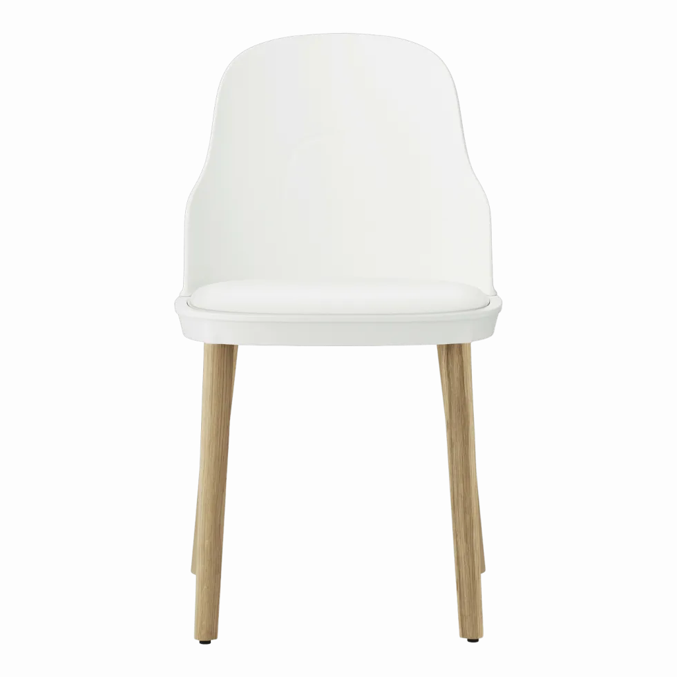 Chaise à l'assise en tissu canvas blanc et au piètement en chêne Allez blanc - Normann Copenhagen