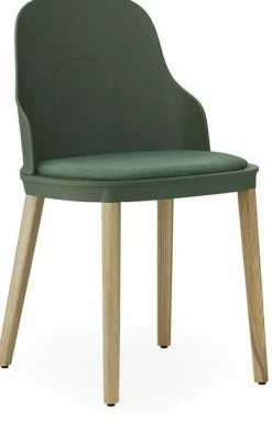 Chaise à l'assise en tissu MLF vert parc et au piètement en chêne Allez Park vert - Normann Copenhagen