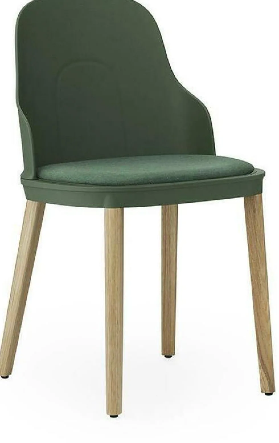 Chaise à l'assise en tissu MLF vert parc et au piètement en chêne Allez Park vert - Normann Copenhagen