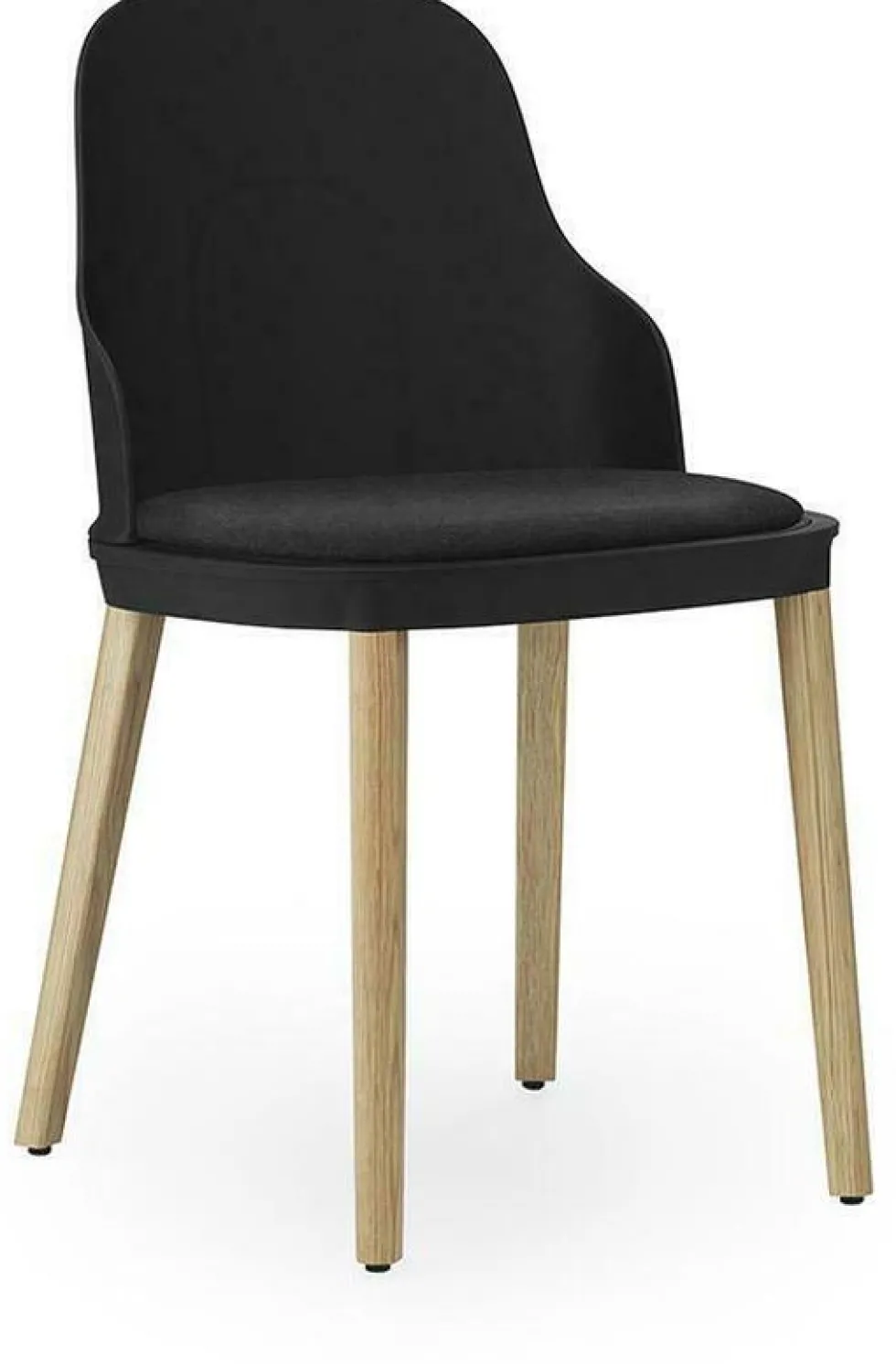 Chaise à l'assise en tissu noir MLF et au piètement en chêne Allez noir - Normann Copenhagen