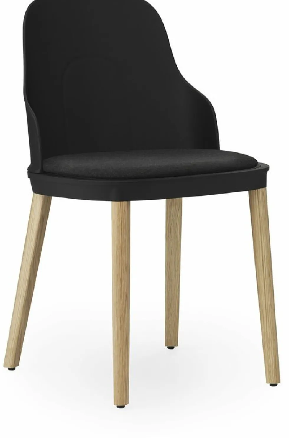 Chaise à l'assise en tissu noir MLF et au piètement en chêne Allez noir - Normann Copenhagen