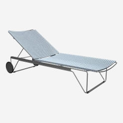 Chaise longue ajustable en métal et plastique bleu Click - Houe